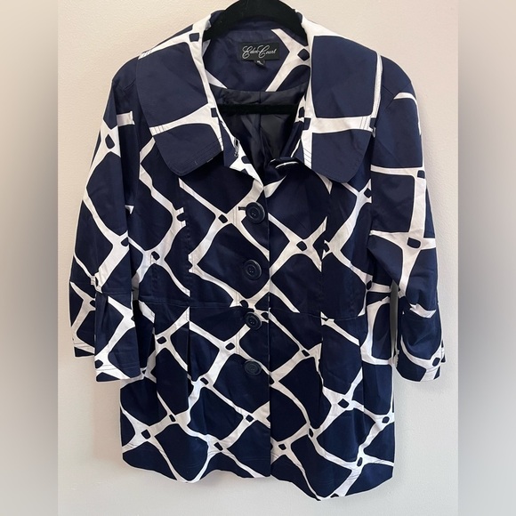 Eden Court Jackets & Blazers - Eden Court Navy and White Women's Coat